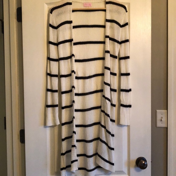 NWOT Sweater Neutral Territory Striped Duster - Picture 4 of 9
